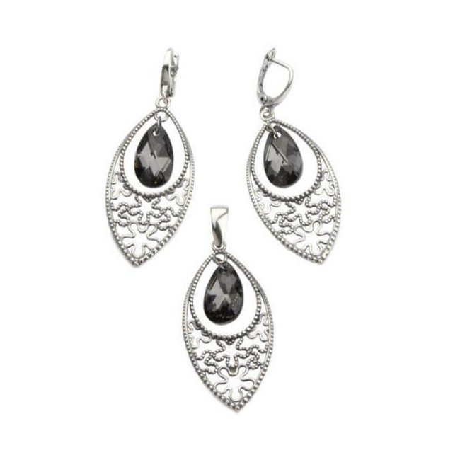 Komplet srebro Swarovski KPL 1824 Silver Night Komplet srebro Swarovski KPL 1824 Silver Night