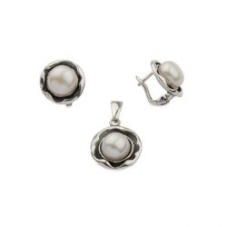 Silver earrings with pearls K3 1852 Pearl
