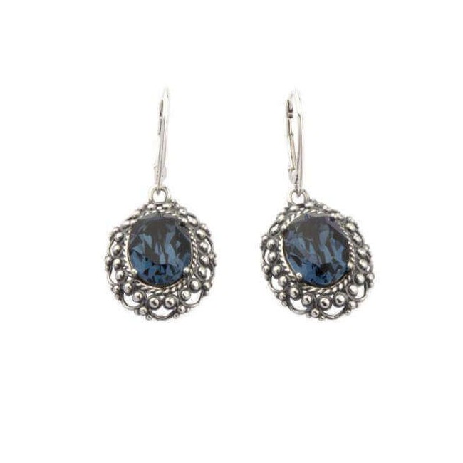 Srebrne kolczyki z kryształem Swarovski Montana Oval K 1727 Srebrne kolczyki z kryształem Swarovski Montana Oval K 1727
