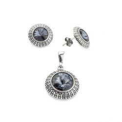 Silver earrings with KST 1850 crystal