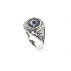 Srebrny pierścionek z kryształem Swarovski Denim Blue Rivoli PK 1850