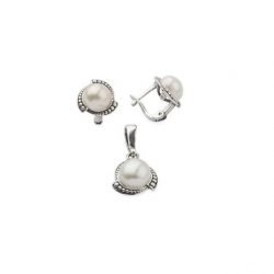 Silver pendant W 1883 pearl