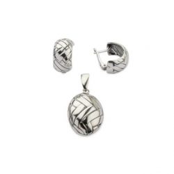 Silver oxidized earrings K3 1855
