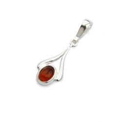 Silver earrings with cognac amber K 559 amber
