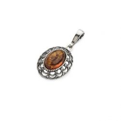 Silver earrings with amber K 1760 amber