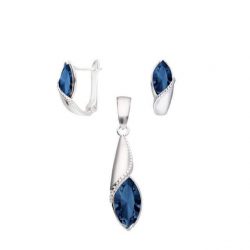 Silver earrings with Swarovski crystal K3 1902