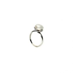 Srebrny oksydowany pierścionek z perłą PK 1787