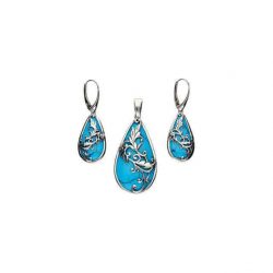 Oxidized silver earrings K 1743 turquoise