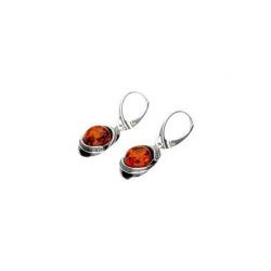 Silver earrings K 1805 amber