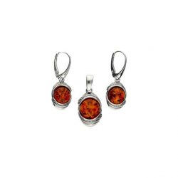 Silver earrings K 1805 amber