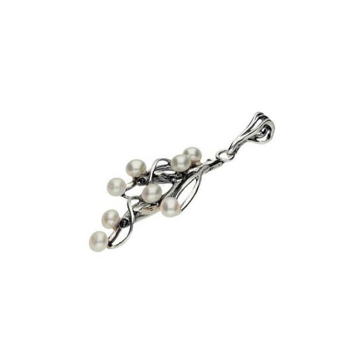 Srebrny wisiorek z perełkami GAŁą„ZKA W 969 perła
