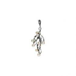 Silver pendant with pearls BRANCH IN 969 pearl