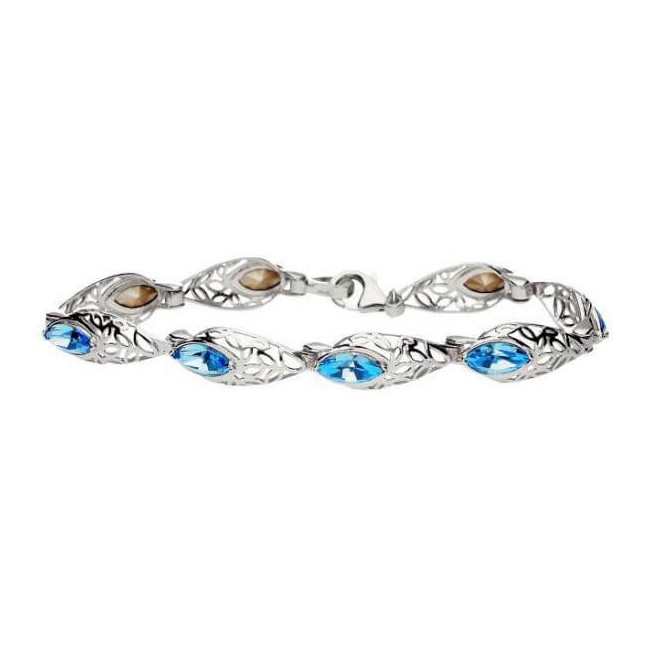 Srebrna Bransoletka z kryształami Swarovski L 1948 Aquamarine Srebrna Bransoletka z kryształami Swarovski L 1948 Aquamarine