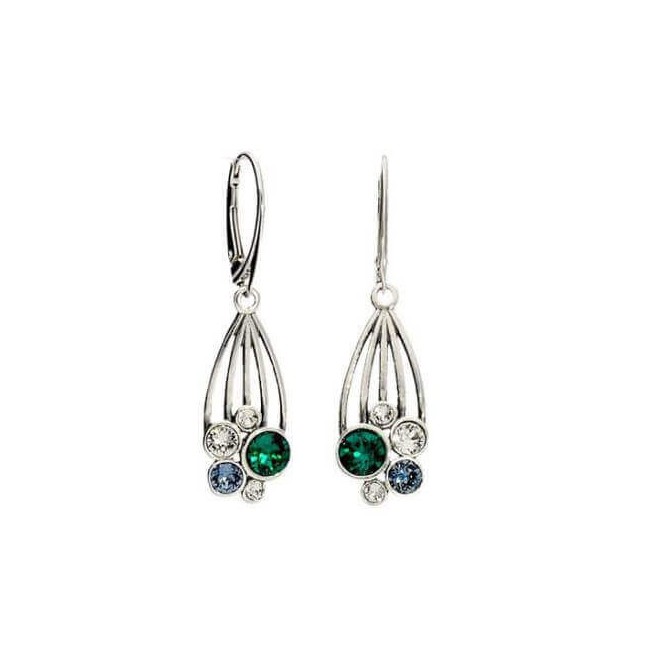 Srebrne kolczyki z kryształami Swarovski K 1963 Crystal Emerald Denim Blue Srebrne kolczyki z kryształami Swarovski K 1963 Crystal Emerald Denim Blue