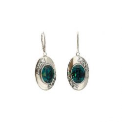 Kolczyki srebrne z kryształami Swarovski K 1900 Emerald