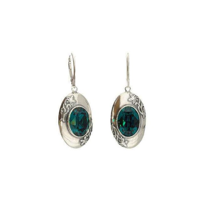 Kolczyki srebrne z kryształami Swarovski K 1900 Emerald Kolczyki srebrne z kryształami Swarovski K 1900 Emerald
