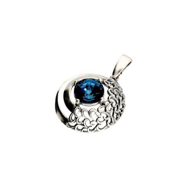 Wisiorek srebrny oksydowany z kryształem Swarovski W 1964 Montana Wisiorek srebrny oksydowany z kryształem Swarovski W 1964 Montana