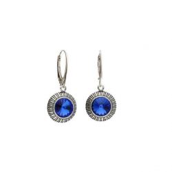 Srebrne kolczyki z kryształami Swarovski K 1850 Sapphire