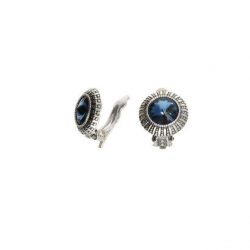 Srebrne klipsy z kryształami Swarovski KL 1850 Denim blue