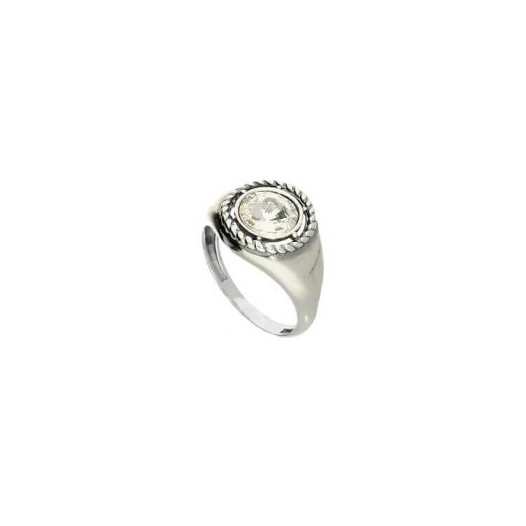 Srebrny oksydowany pierścionek z kryształem Svarovski PK 1952 Crystal