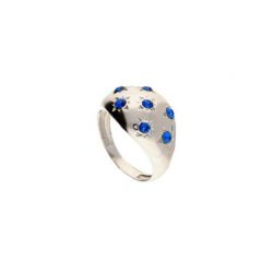 Srebrny pierścionek z kryształami Swarovski PK 1928 Sapphire