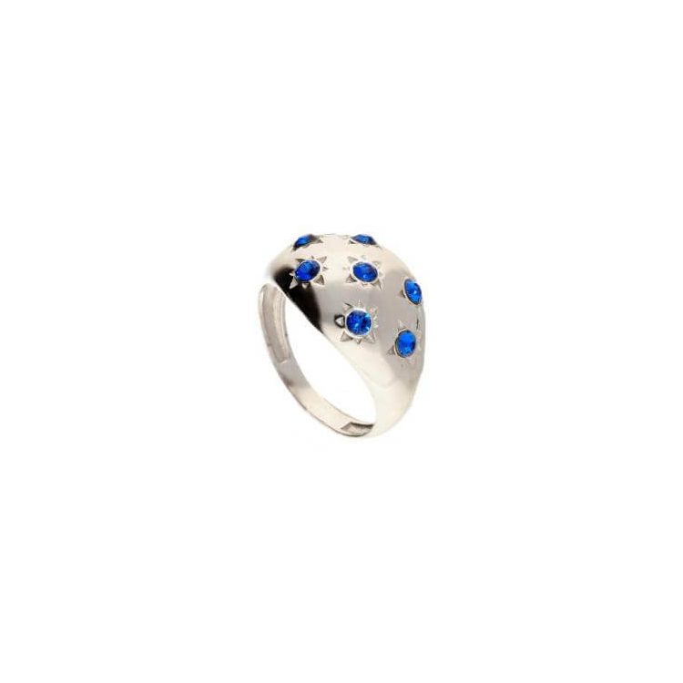 Srebrny pierścionek z kryształami Swarovski PK 1928 Sapphire