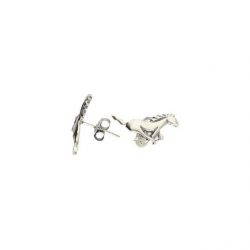 Silver earrings Horse oxidized K3 2100
