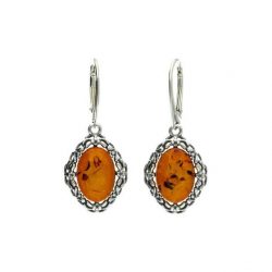 Silver earrings with amber K 1979