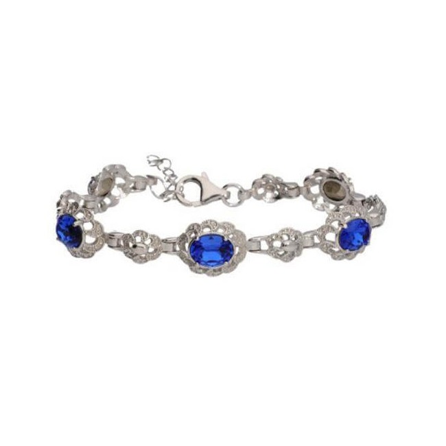 Srebrna bransoletka z kryształami Swarovskiego L 1885 Sapphire Srebrna bransoletka z kryształami Swarovskiego L 1885 Sapphire