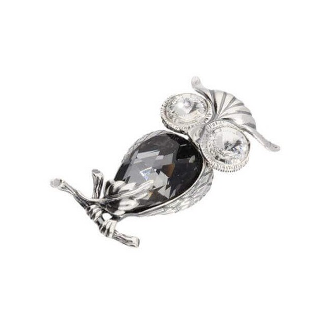 Srebrny wisiorek z kryształami Swarovskiego SOWA W 1175 Silver Night Srebrny wisiorek z kryształami Swarovskiego SOWA W 1175 Silver Night