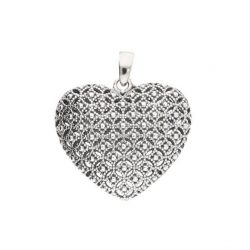 Silver heart pendant oxidized W 1264