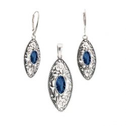Oxidized silver earrings with Swarovski K 1937 crystals