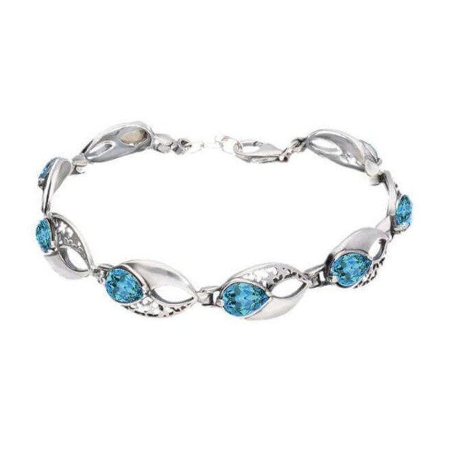 Srebrna bransoletka z kryształami Swarovski L 1949 Aquamarine Srebrna bransoletka z kryształami Swarovski L 1949 Aquamarine