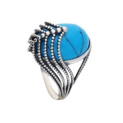 Oxidized silver ring PK 1703 Turquoise
