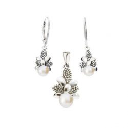 Silver earrings with pearls K 2016