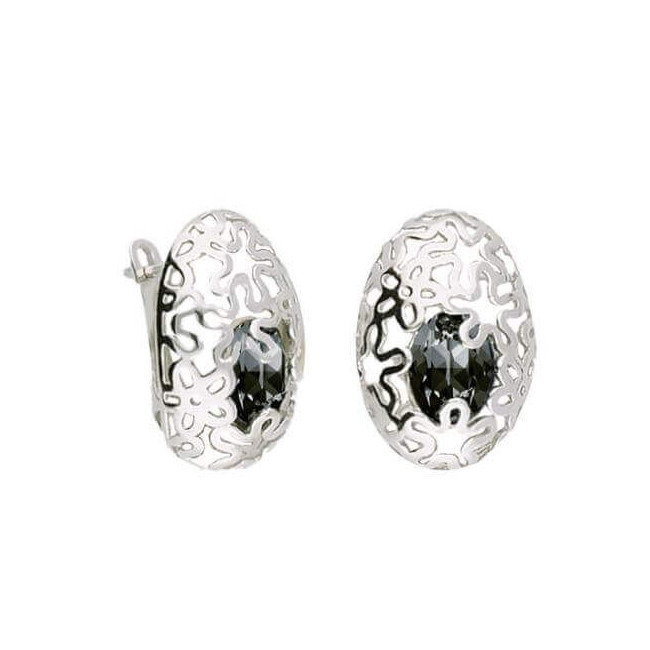 Srebrne rodowane kolczyki Swarovski K3 2020 SIlver Night Srebrne rodowane kolczyki Swarovski K3 2020 SIlver Night
