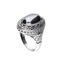 Srebrny oksydowany pierścionek z krzemem PK 2023 krzem