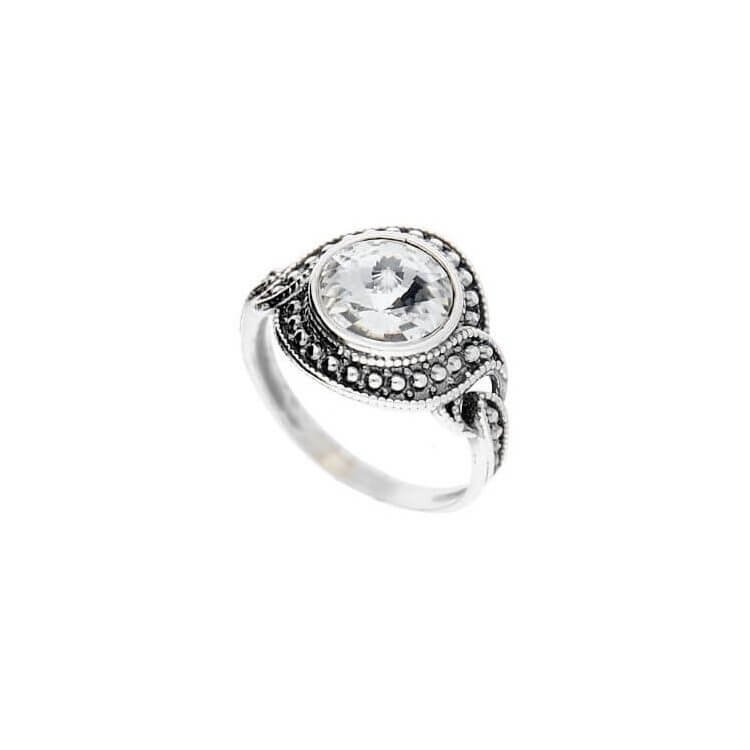Silver ring with Swarovski crystal PK 1897