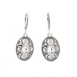 Oxidized silver earrings Swarovski K 1822