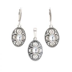 Oxidized silver earrings Swarovski K 1822