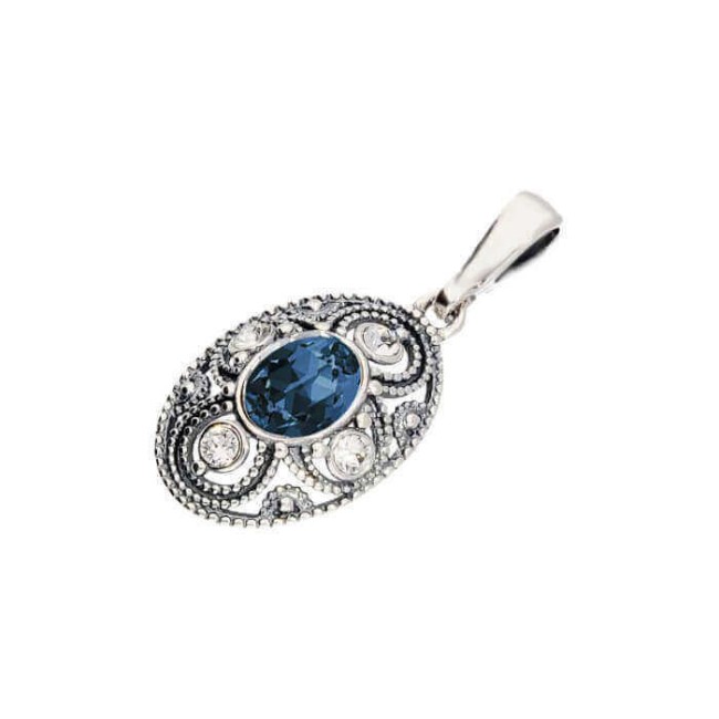 Srebrny oksydowany wisiorek Swarovski W 1822 Srebrny oksydowany wisiorek Swarovski W 1822