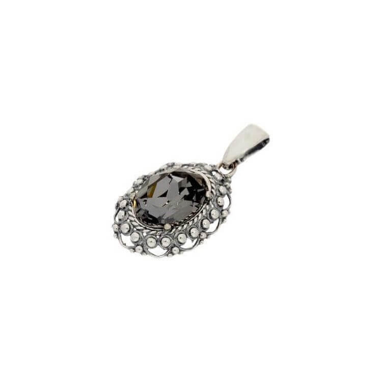 Silver pendant with Swarovski Oval crystal W 1727