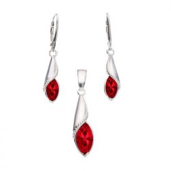 Silver earrings with crystal K 1902