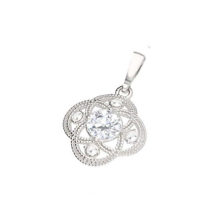 Silver pendant with cubic zirconia and Swarovski crystals W 1878