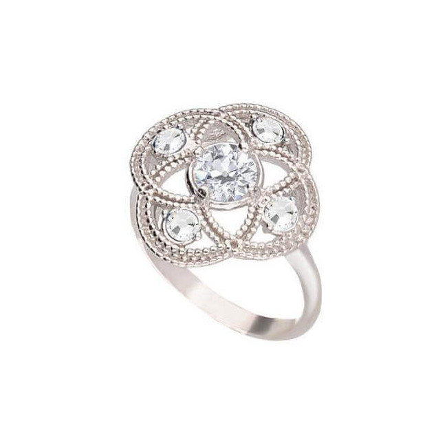 Srebrny pierścionek z białą cyrkonią i kryształami Swarovski PK 1878 Srebrny pierścionek z białą cyrkonią i kryształami Swarovski PK 1878