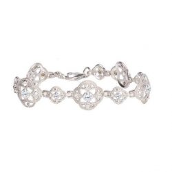 Silver bracelet with cubic zirconia and Swarovski crystals L 1878