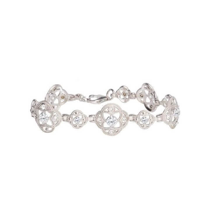 Silver bracelet with cubic zirconia and Swarovski crystals L 1878