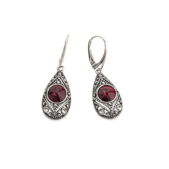Kolczyki srebrne oksydowane Swarovski Crystal K 1828 Kolczyki srebrne oksydowane Swarovski Crystal K 1828
