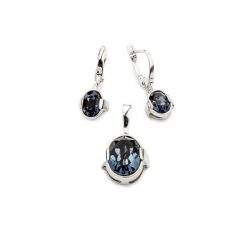 Silver earrings with Swarovski crystals K2 1789