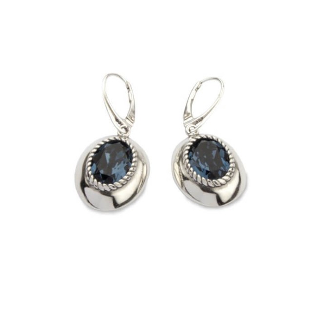 Kolczyki srebrne oksydowane Swarovski K 1813 Kolczyki srebrne oksydowane Swarovski K 1813